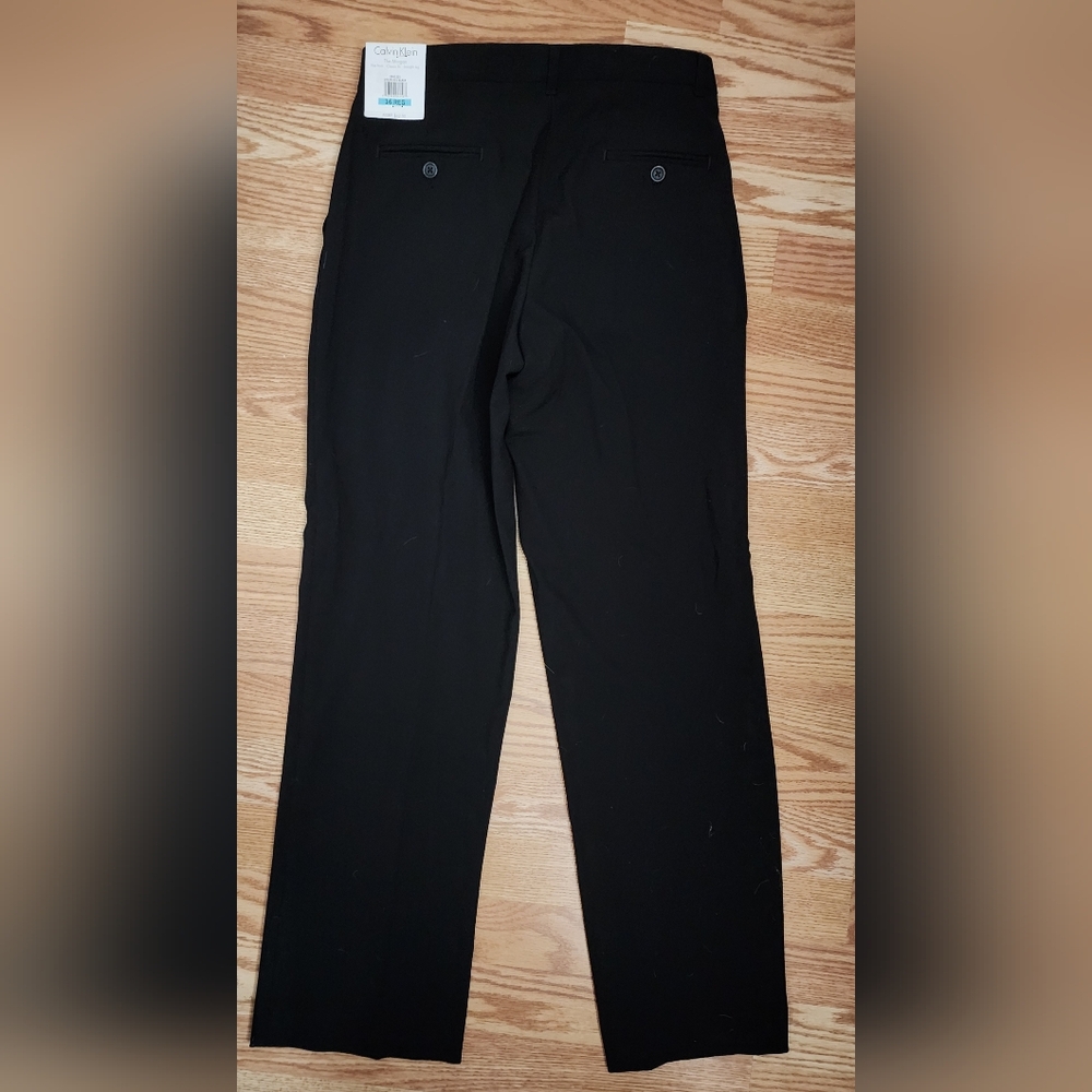 Calvin Klein The Morgan Flat Front Classic Fit Straight Leg Boys Black Pants